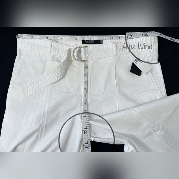 Ralph Lauren 16 White Cropped  Wide Leg Ankle Culotte Gaucho Palazzo Sailor - Picture 8 of 10
